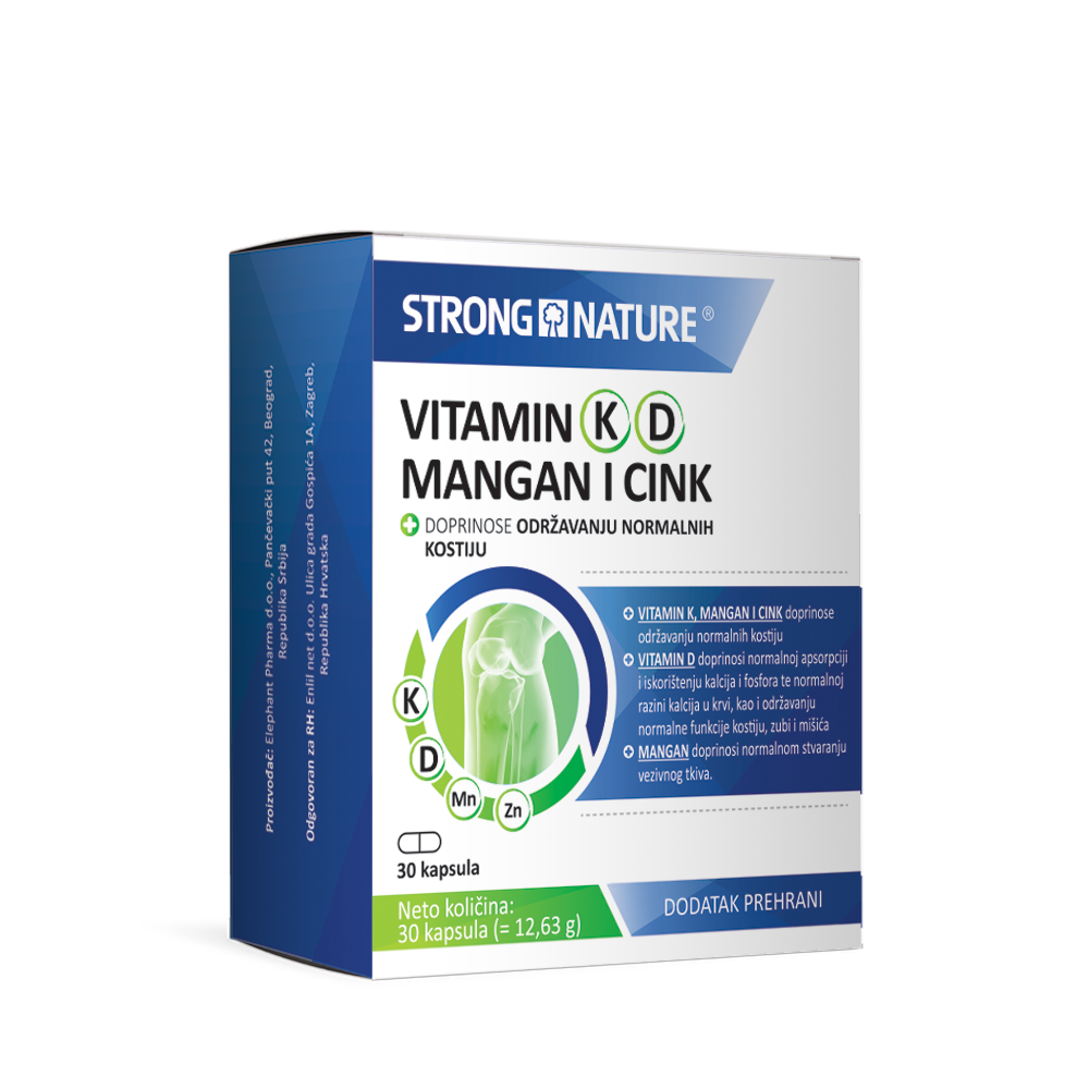 STRONG NATURE Vitamin K, D, mangan i cink