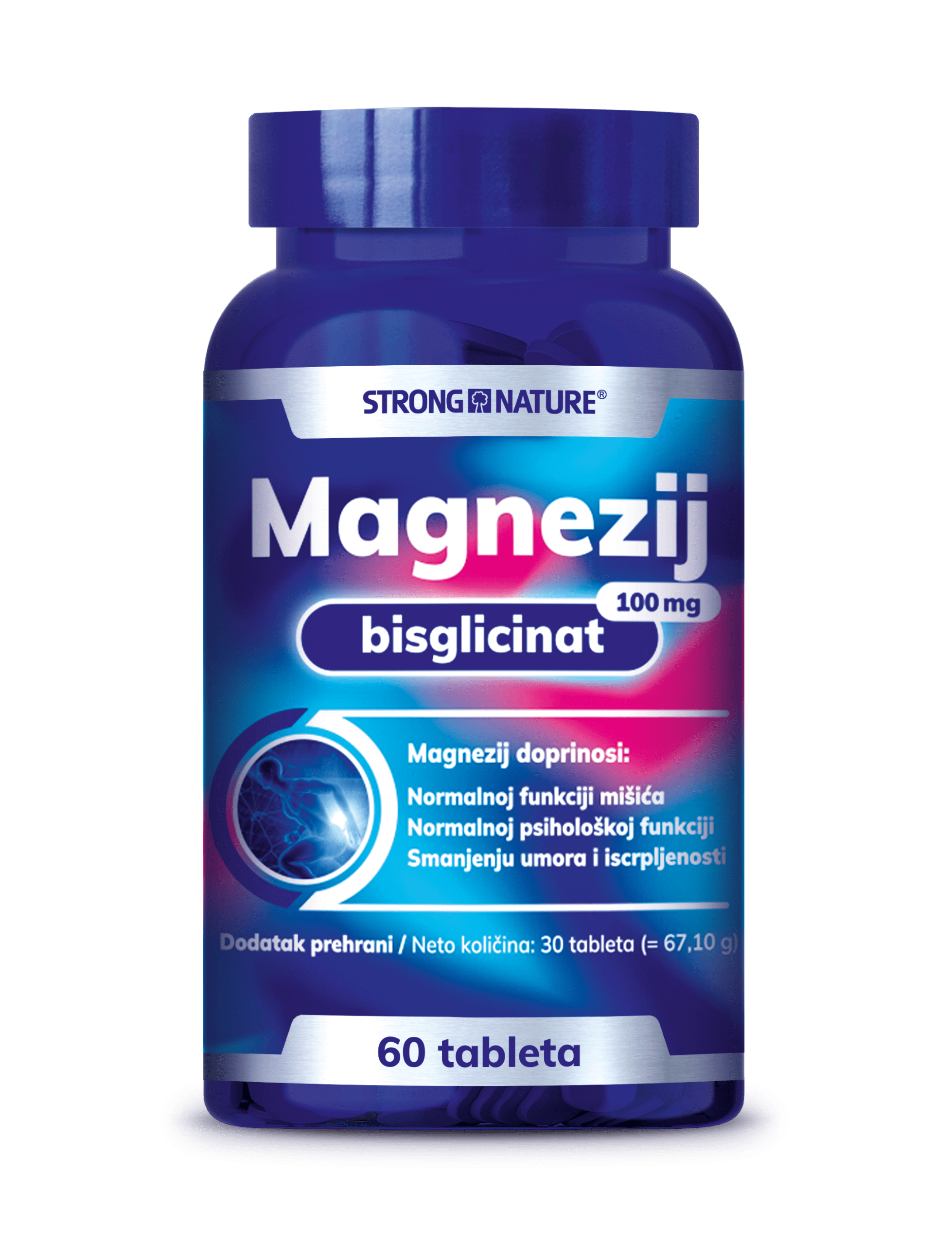 STRONG NATURE Magnezij bisglicinat 100mg